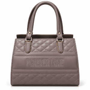 ELDuxe Forever Love Quilted Taupe Tote Bag
