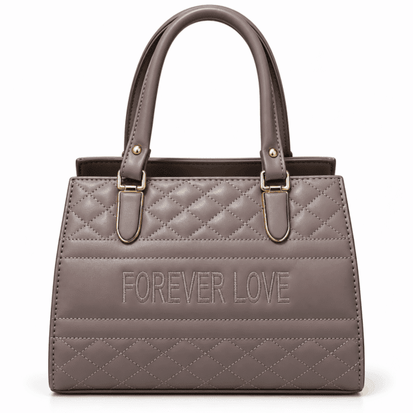 ELDuxe Forever Love Quilted Taupe Tote Bag ELDuxe Forever Love Quilted Taupe Tote Bag