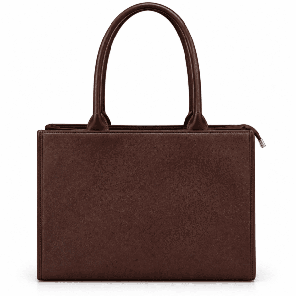 ELDuxe Noir Classic Brown Structured Tote Bag ELDuxe Noir Classic Brown Structured Tote Bag